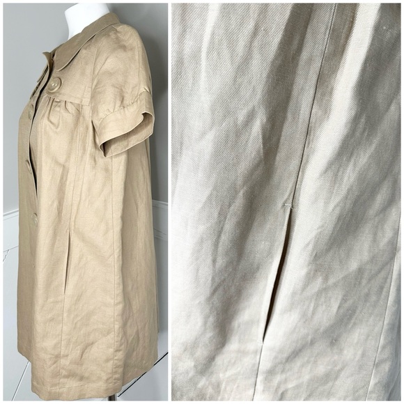 AXCESS LIZ CLAIBORNE TAN LINEN JACKET MEDIUM - Picture 6 of 6
